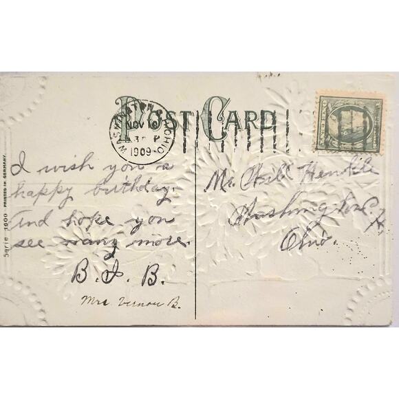 Lot Of Four Vintage Antique Embossed Postcards Flowers - Picture 7 of 9